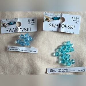 Lot Of Blue Swaroski Crystals 6mm Xilion Bicone Beads